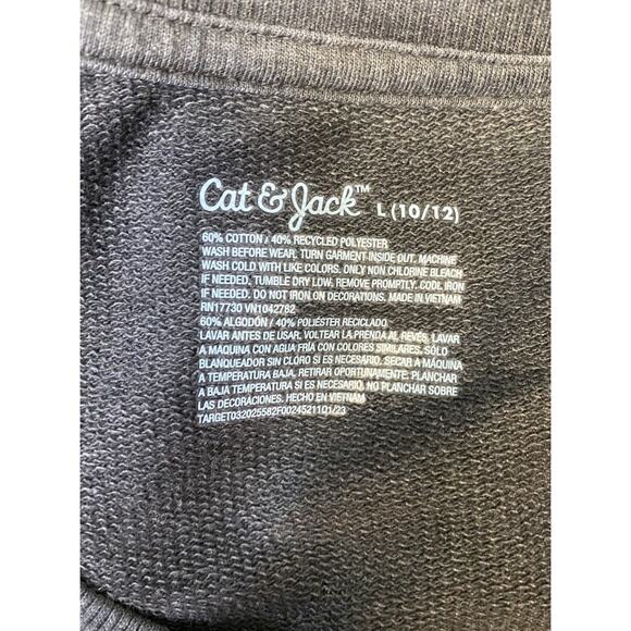 Cat & Jack Faded Gray Butterfly & Flower Sweatshirt Girls Size L 10-12 - Picture 5 of 7